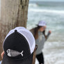 Stale fish dad trucker hat, stale fish dad trucker hat for men and women, fish dad hat for surfing, surf fish hat, skateboarding fish hat.
