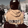 ride on hoodie by cyndrom, snowoarding hoodie for men, snowboarding hoodie for women, shaka logo hoodie for men, shaka logo hoodie for women, skiing hoodie for men and women