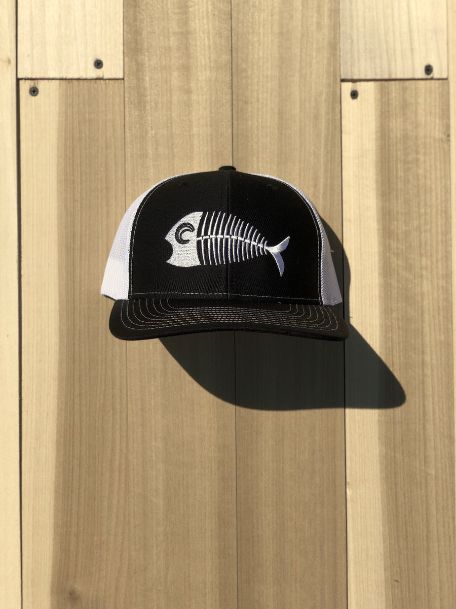 Stale fish dad trucker hat, stale fish dad trucker hat for men and women, fish dad hat for surfing, surf fish hat, skateboarding fish hat.