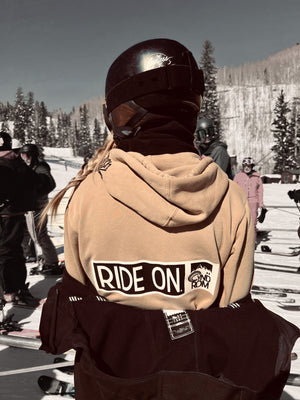 ride on hoodie by cyndrom, snowoarding hoodie for men, snowboarding hoodie for women, shaka logo hoodie for men, shaka logo hoodie for women, skiing hoodie for men and women